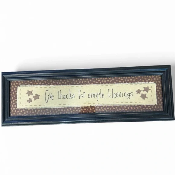 Rustic Framed Wall Art - "Give Thanks for Simple Blessings" - Picture 3 of 4
